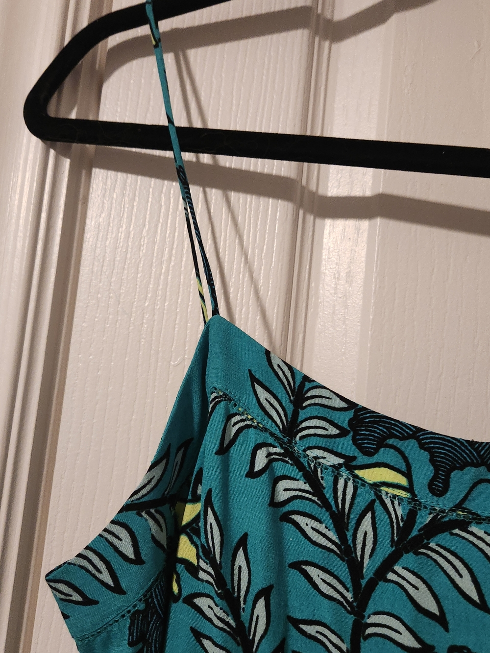 LOFT Petite Teal Floral Tiered Camisole Top, Size SP, Lightweight Summer Tank - Picture 7 of 12
